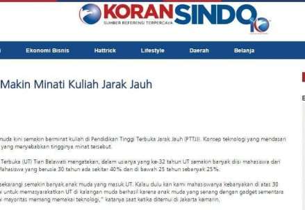 2016-7-22_KORAN_SINDO_Anak_Muda_Makin_Minati_Kuliah_Jarak_Jauh