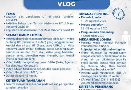 Poster Lomba Vlog Dies Natalis UT 36
