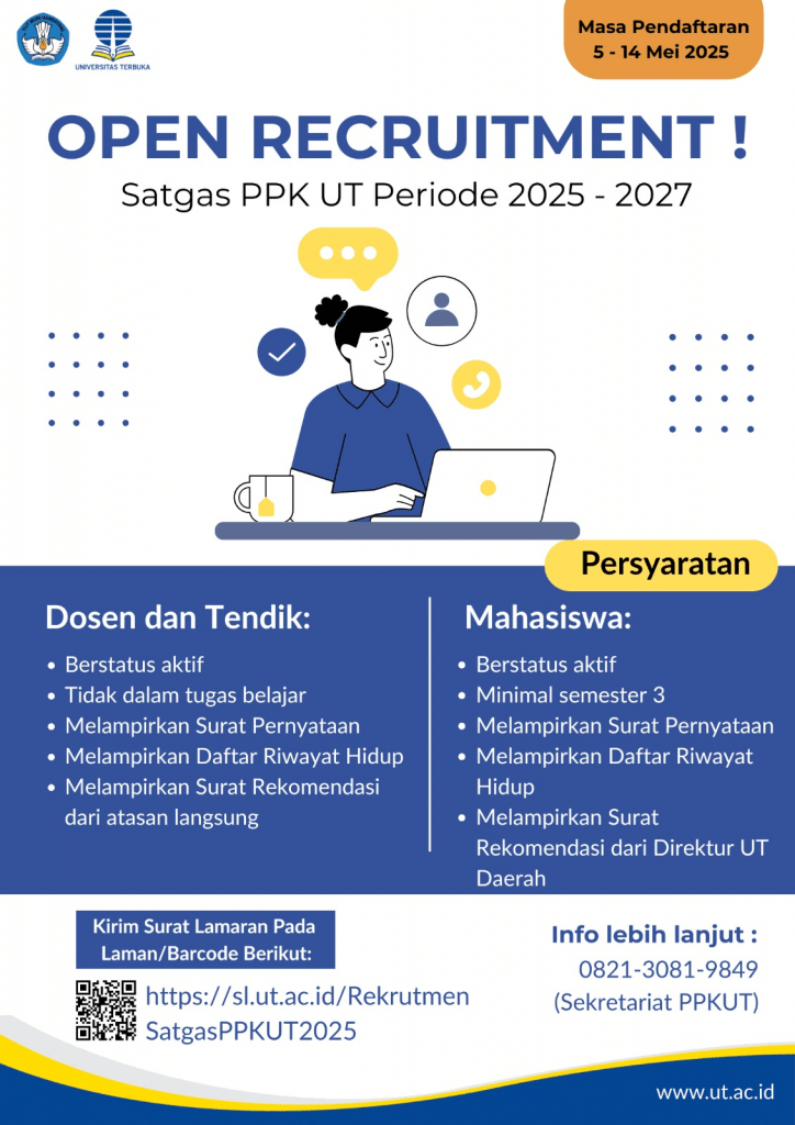Rekrutmen Satgas PPK UT Periode 2025 2027 Universitas Terbuka Flyer PPK 2025 724x1024